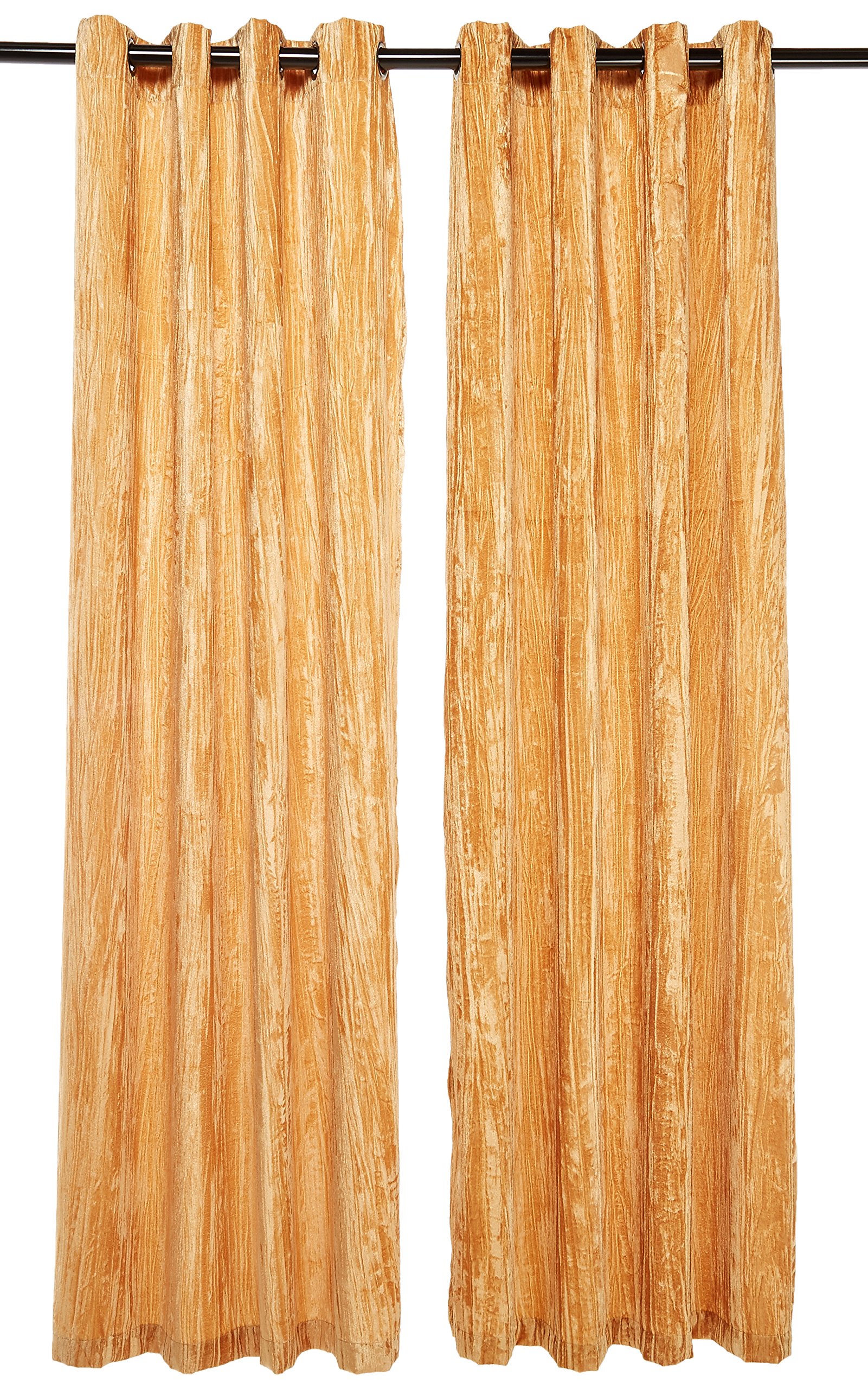 Gold Crushed Velvet Curtains Curtains & Drapes