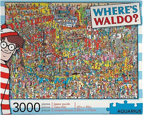 Aquarius Where's Waldo (rompecabezas de 3000 piezas) - Producto oficial de Where's Waldo y coleccionables - Sin deslumbramiento - Ajuste de