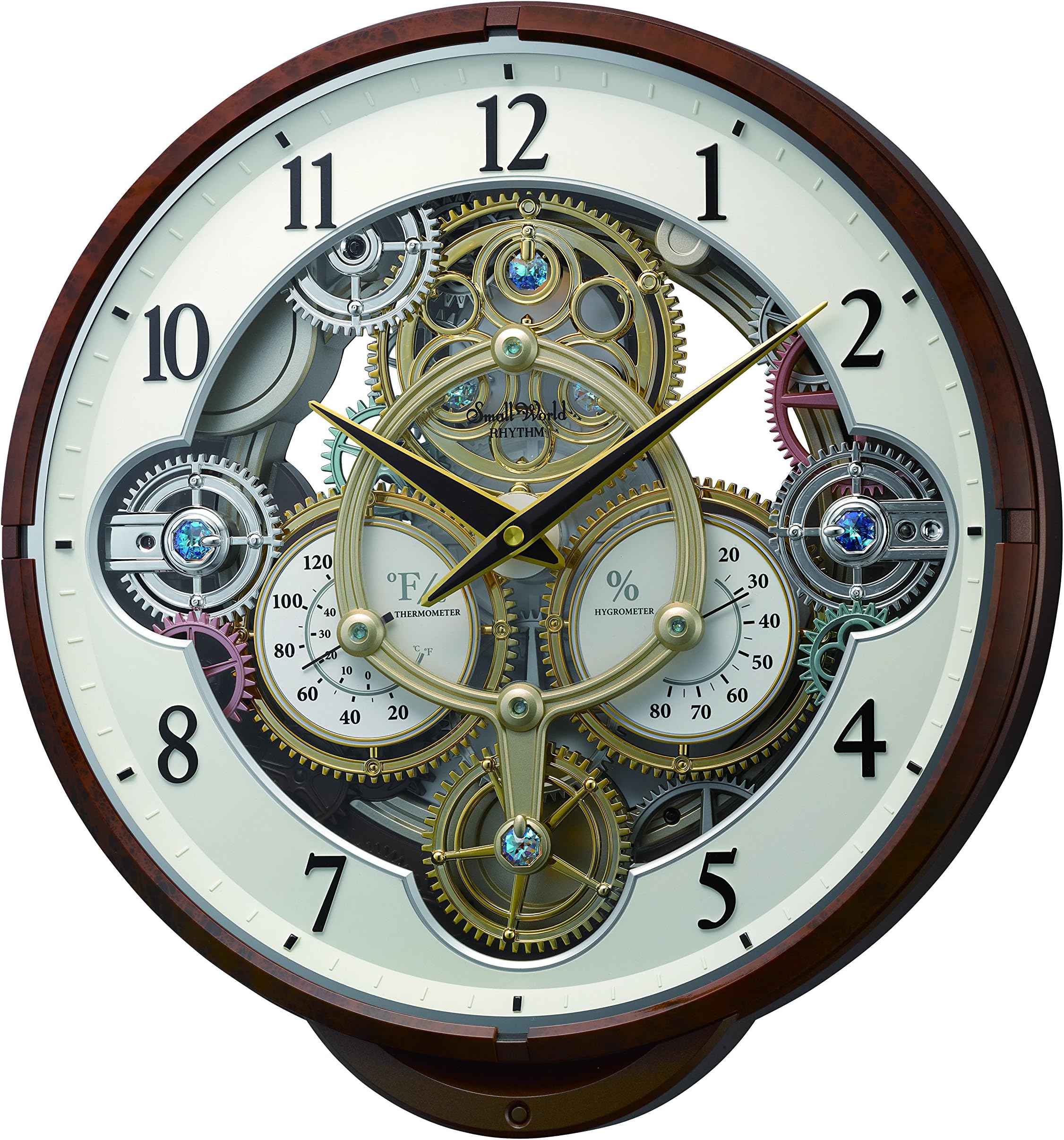 Rhythm Clocks "Widget" Magic Motion Clock, Woodgrain