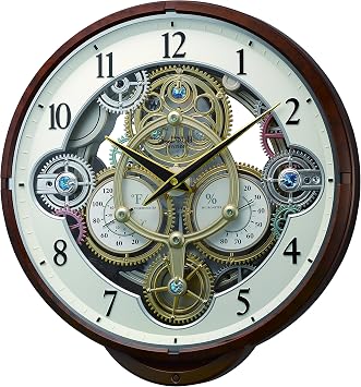 Rhythm Clocks "Widget" Magic Motion Clock, Woodgrain