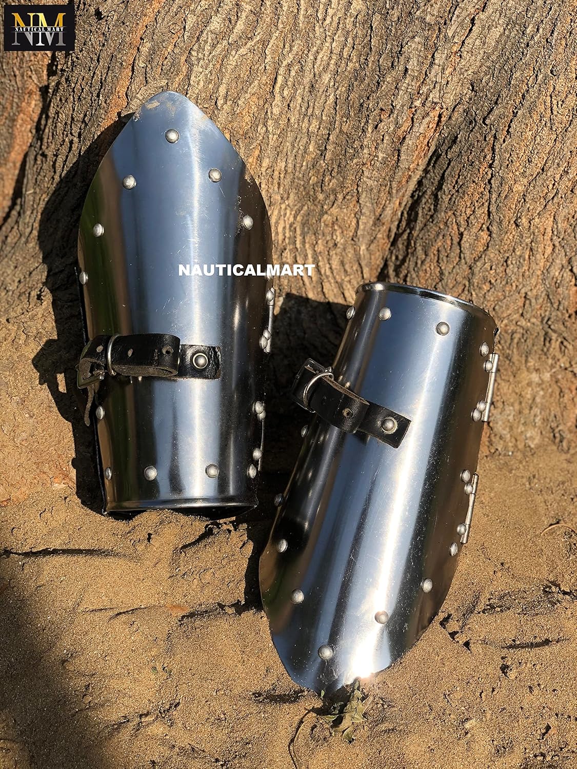 NauticalMart Cavalier Hinged Medieval Knightly Armor 16g Mild Steel Functional Bracers