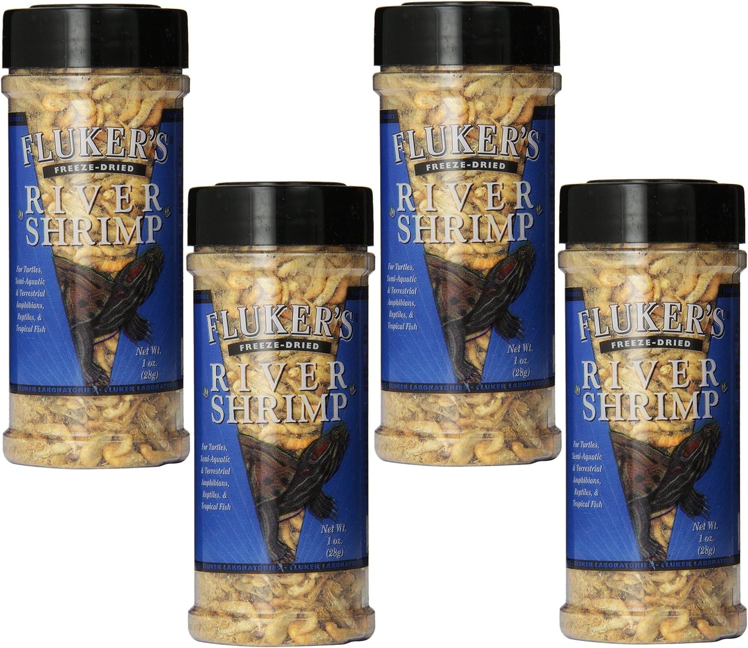(4 Pack) Fluker's Freeze Dried River Shrimp Pet Food, 1-Ounce Jars