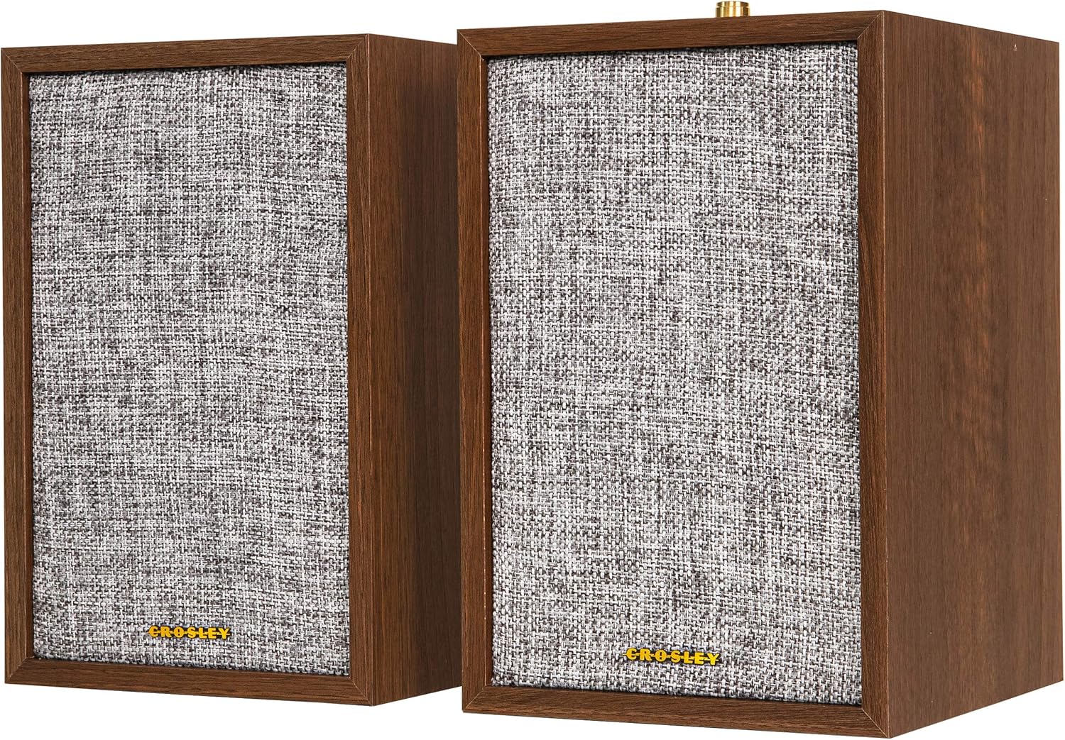Crosley S200A-WA 4″ Active Powered Bluetooth Stereo Speakers with Optical, USB, and Aux Connections, Walnut