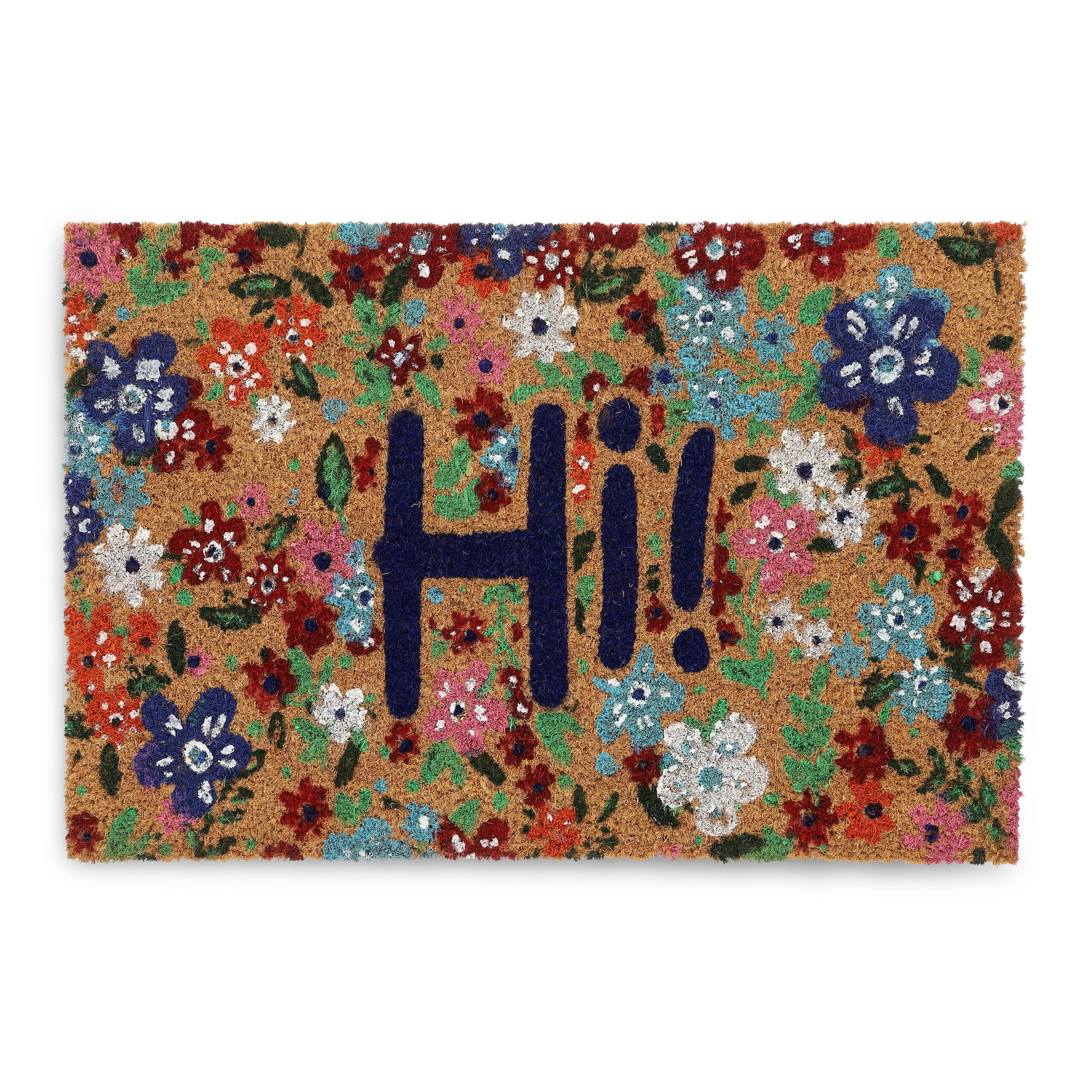 Paillasson en fibres de coco tapis multicolore Hi avec sous-couche PVC antidérapante 40x60