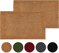 Paillasson Coco antidérapant - Tapis pour l'extérieur Couvert Resistant - Fibre Naturelle Durable - 100% Coco Naturel 50x80 cm - Lot de 2