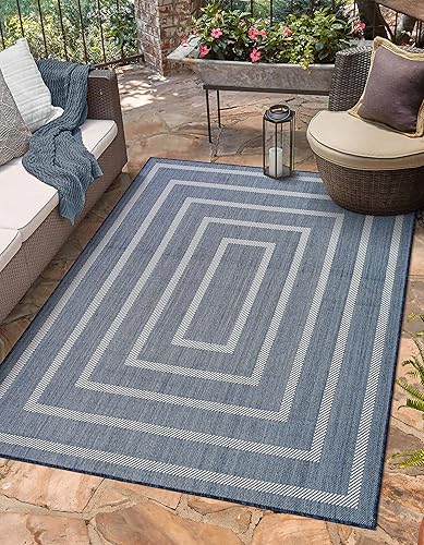 Vista 167 de Adiva Rugs - Alfombra para interior y exterior, tapete fácil de limpiar, resistente a la intemperie y las manchas, para comedor, patio, terraza