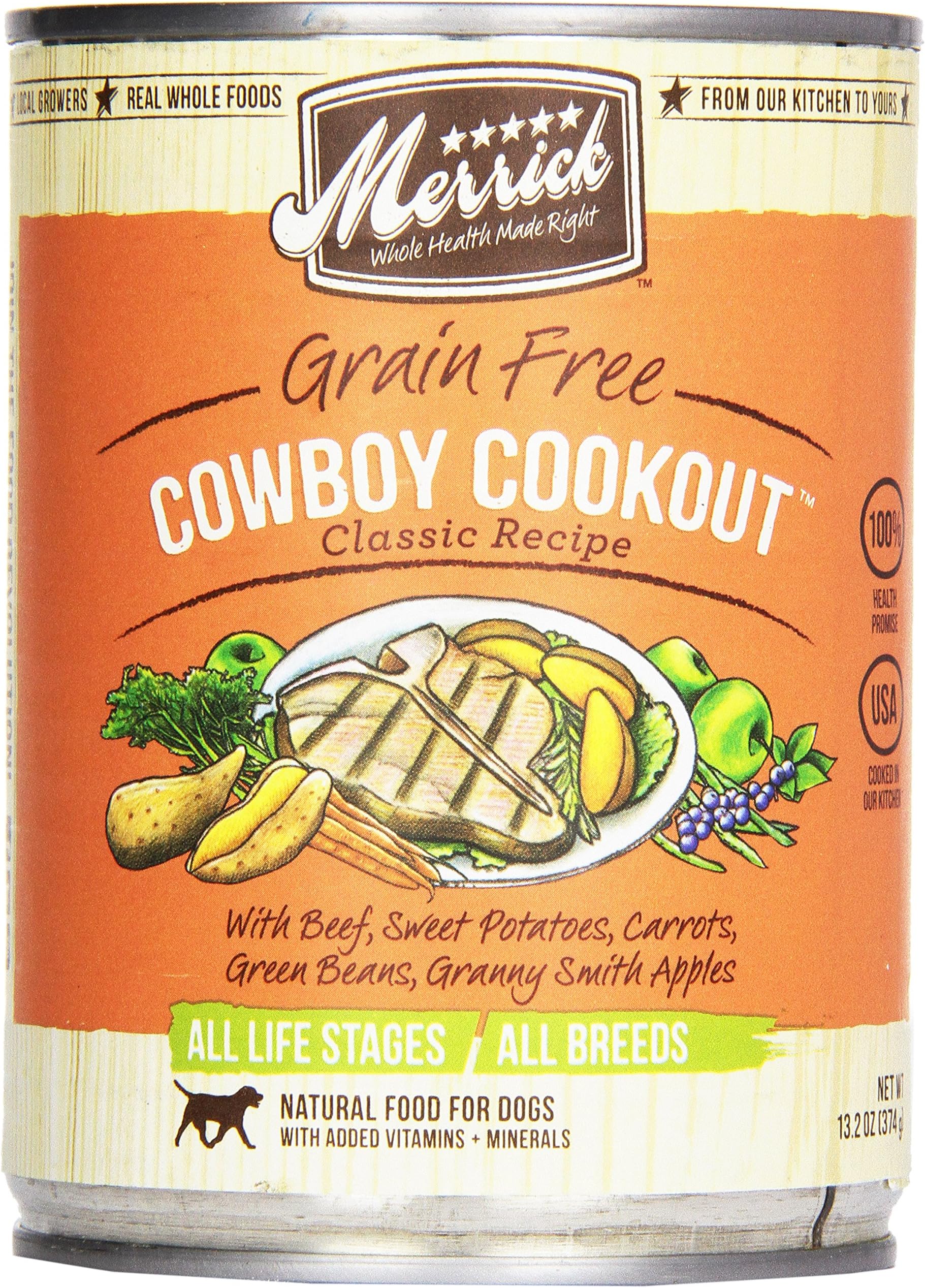 Merrick, Canned Dog Food, 5-Star Cowboy Cookout 13.2 oz.