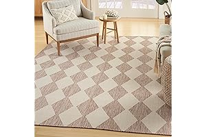Nourison Positano 8x10 Beige Area Rug: Non-Shedding Indoor/Outdoor Rug