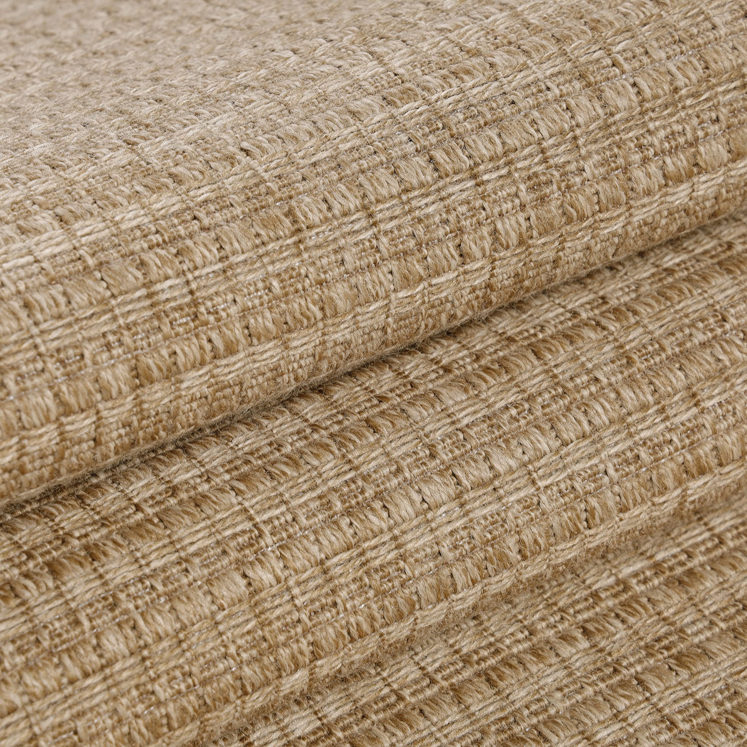 Teppium Outdoor Teppich Wetterfest 200x300 (200 x 290 cm) Beige Sisal & Jute Optik - Küchenteppich Waschbar rutschfest, Wasserfest, Boho, Pflegeleicht - Ideal für Balkon, Terassen, Garten, Camping