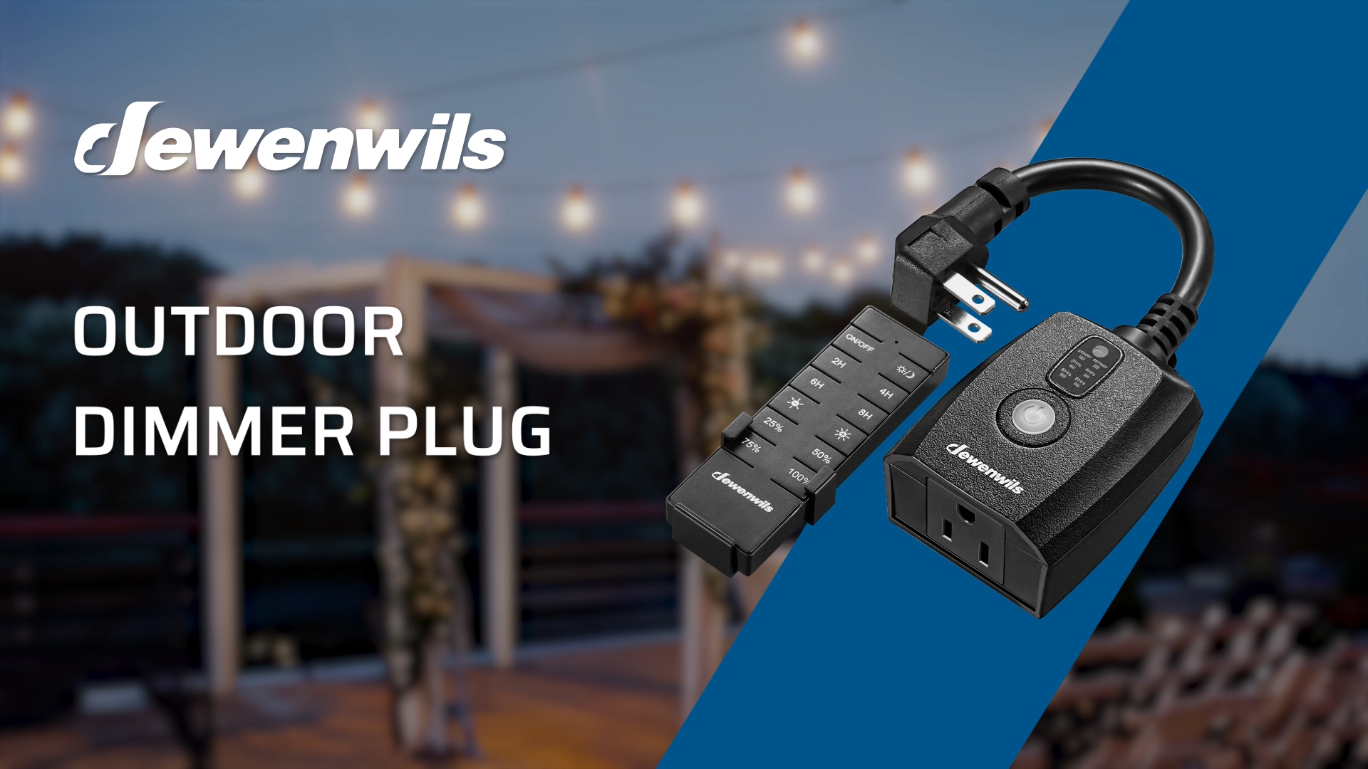 イトウテルミー DEWENWILS Dusk to Dawn Dimmer, Wireless Remote Control, Waterproof
