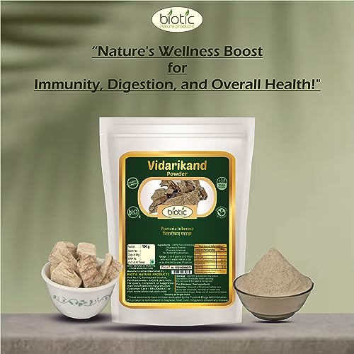 Image of Biotic Natural Vidarikand Powder 100gm - Vidari Kand Churna - Original Bidarikand Powder