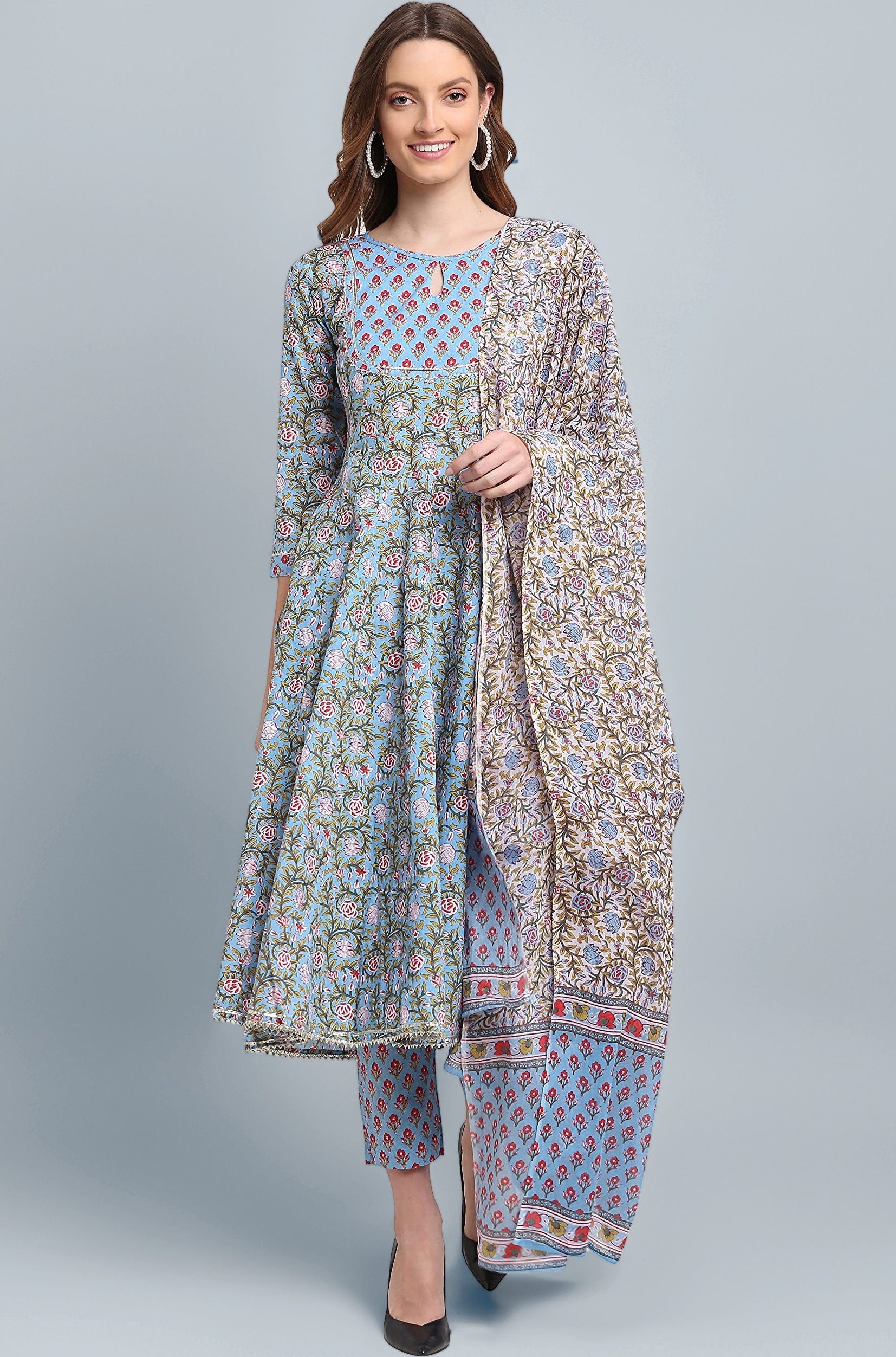 Rajnandini Women's Pure Cambric Cotton Printed Kurta Set with Dupatta (JOPLJPR801-803-807-819)