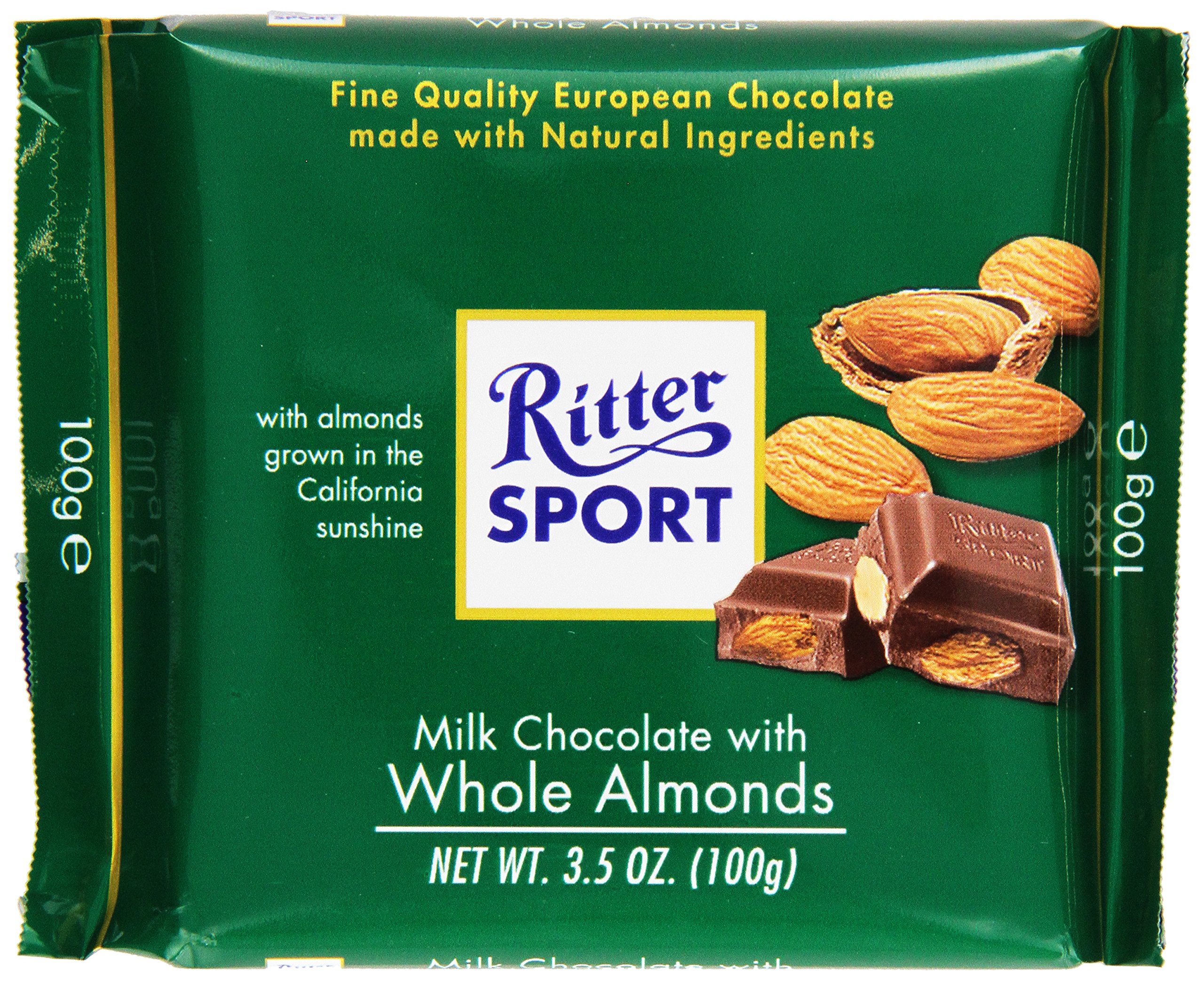 Ritter Sport Choc Bar Milk Whole Almond, 3.5 oz