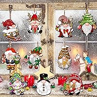 Vista 6 de 24 Piezas Adornos de Madera de Gnomos de Navidad Decoraciones Colgantes de Madera para Árbol de Navidad Santa Claus Elfo Manualidades de Madera