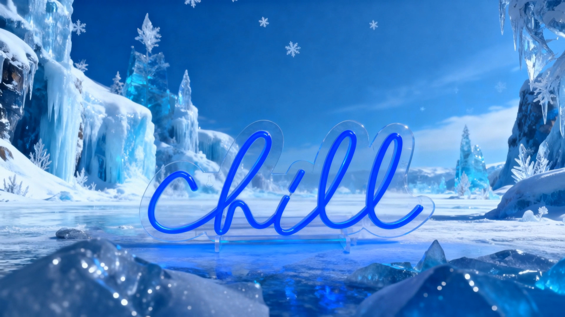 Wanxing Chill Neon Sign Blue Led Sign Chill Neon Wall Sign 14'' x