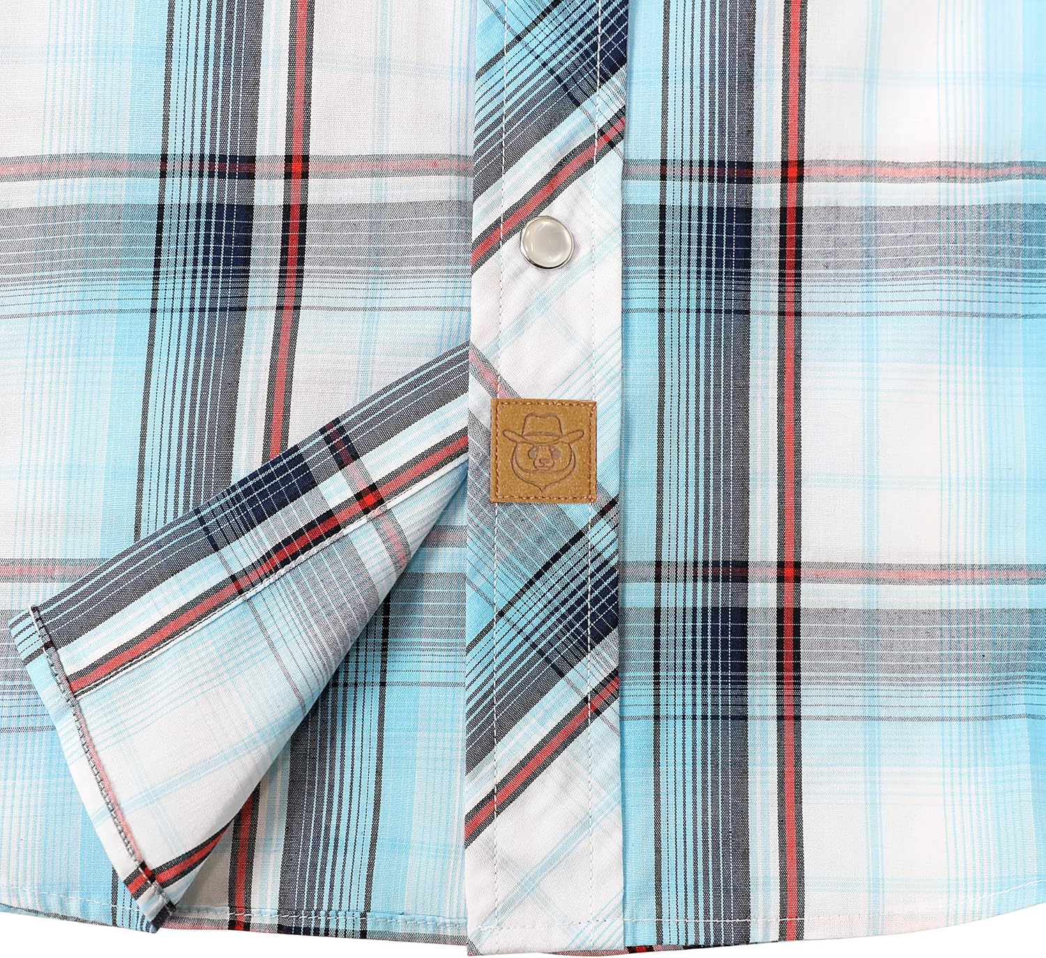 Dubinik® Western Shirts for Men Short Sleeve Plaid Pearl Snap Shirts for Men Button Up Shirt Cowboy Casual Work Shirt - Image 3