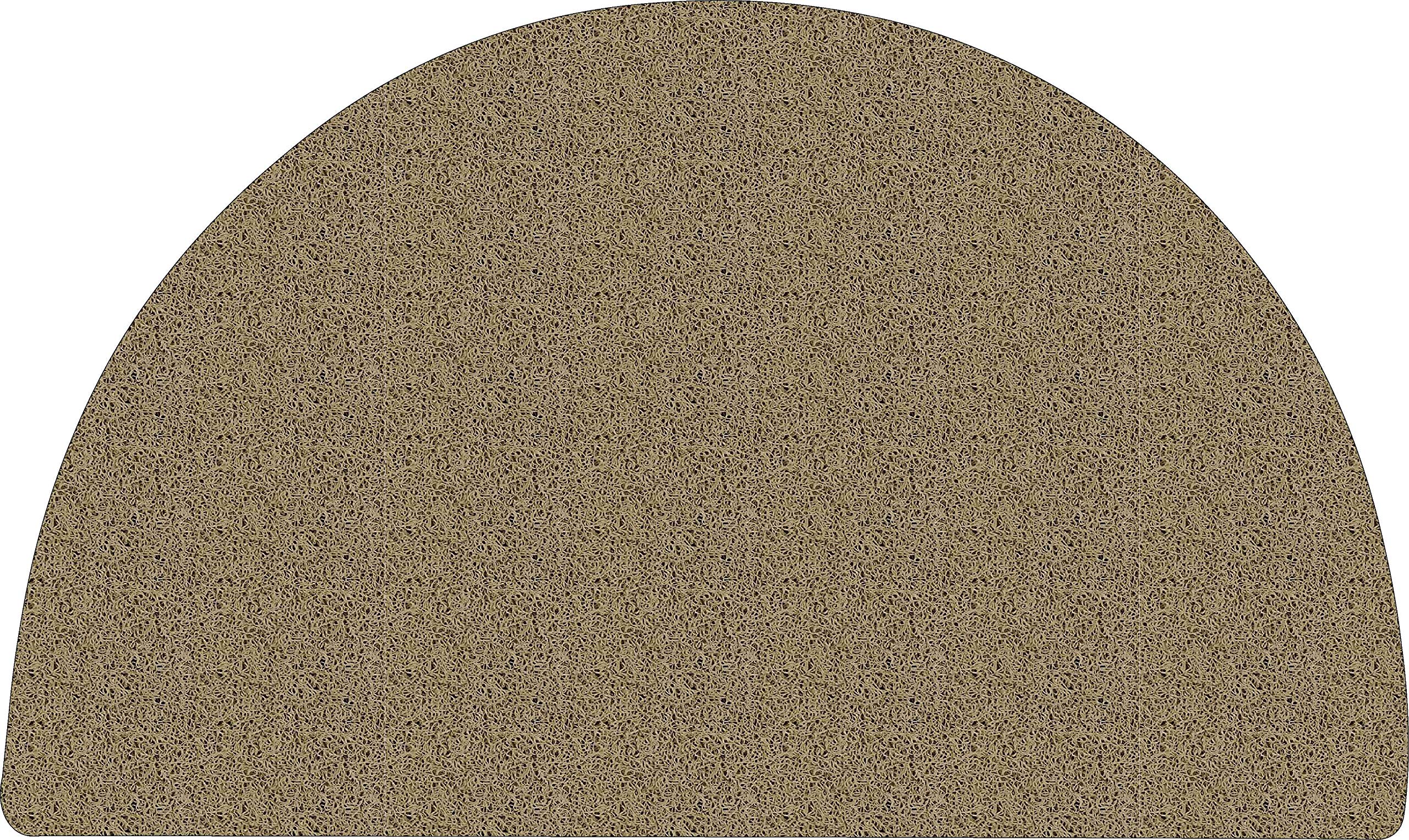 Nicoman Easy-Clean & Dirt-Trapper Barrier Half Circle Moon Doormat｜Non-Shedding & Jet-Washable Outdoor Spaghetti Doormats (Beige, 70x44cm)