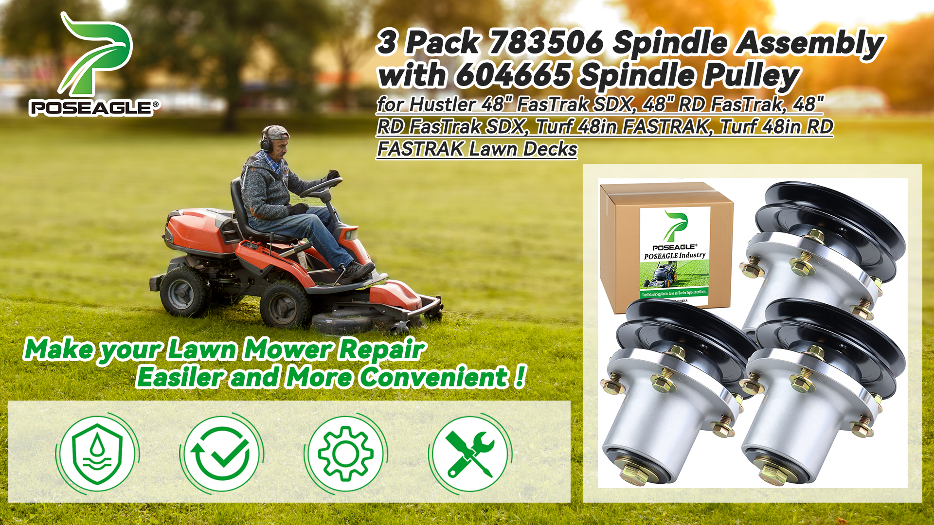 Amazon.com : POSEAGLE 3 Pack 783506 Spindle Assembly with 604665
