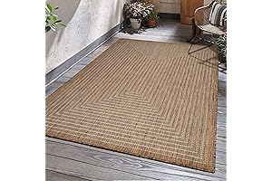 Adiva Rugs Outdoor Patio Rug (Wooden, 2'6" x 7') Weather Resistant Seagrass Rug