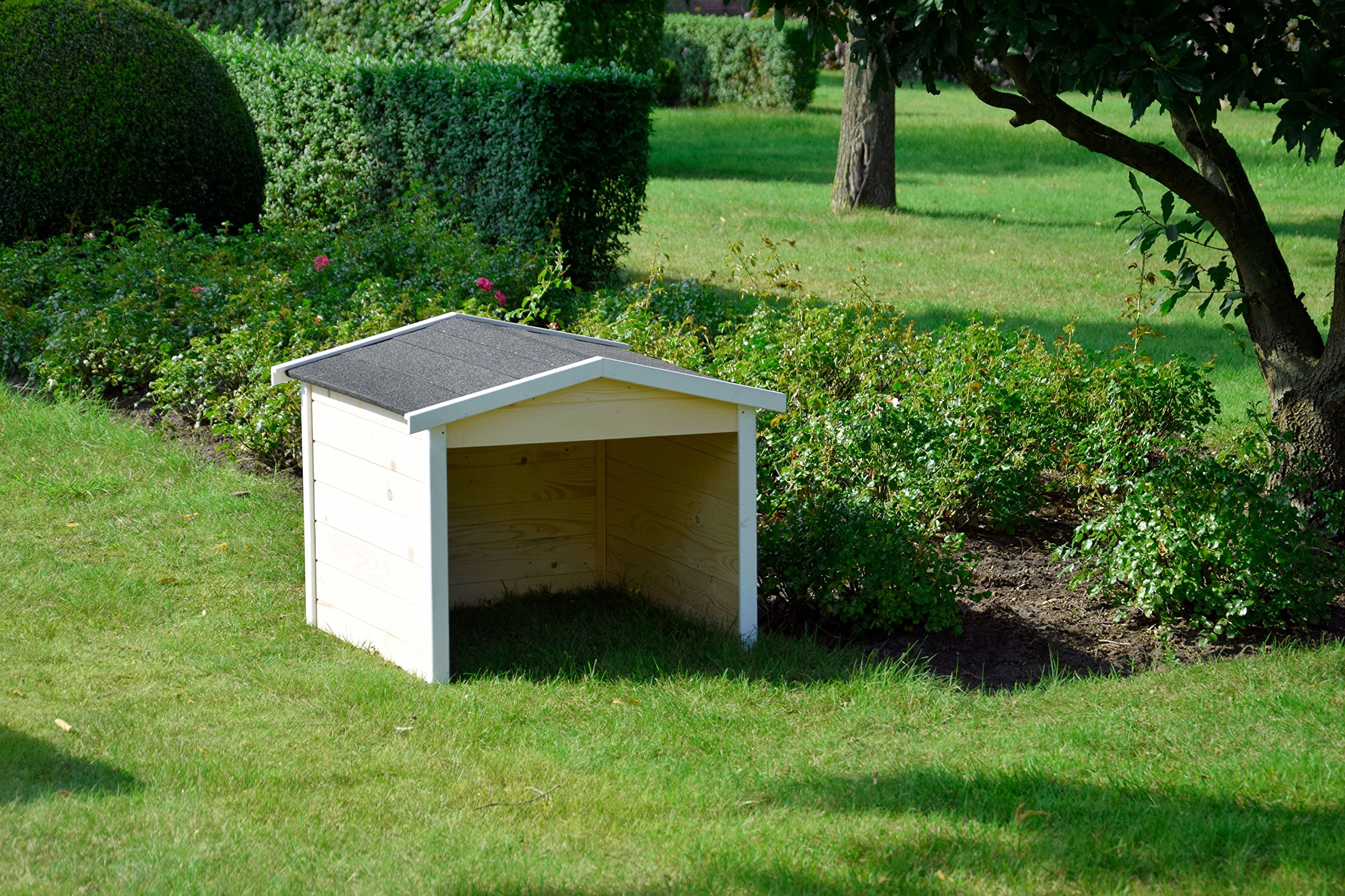 Dobar® Garage En Bois Pour Robot Tondeuse Avec Toit Amovible - Abri Naturel 78,5 X 74 X 52,5 Cm