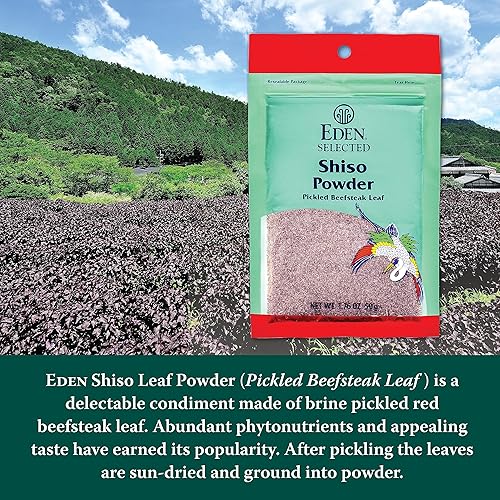 Miniatura 5 de Eden Shiso Leaf Powder, fabricado tradicionalmente en Japón, hoja de carne en escabeche, 1.76 onzas