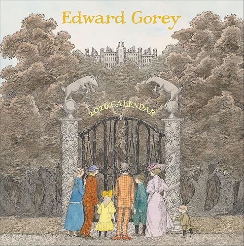 Wall Calendar 2026, Edward Gorey Art, 12 Months, Large Grid Design Featuring 12 Artworks