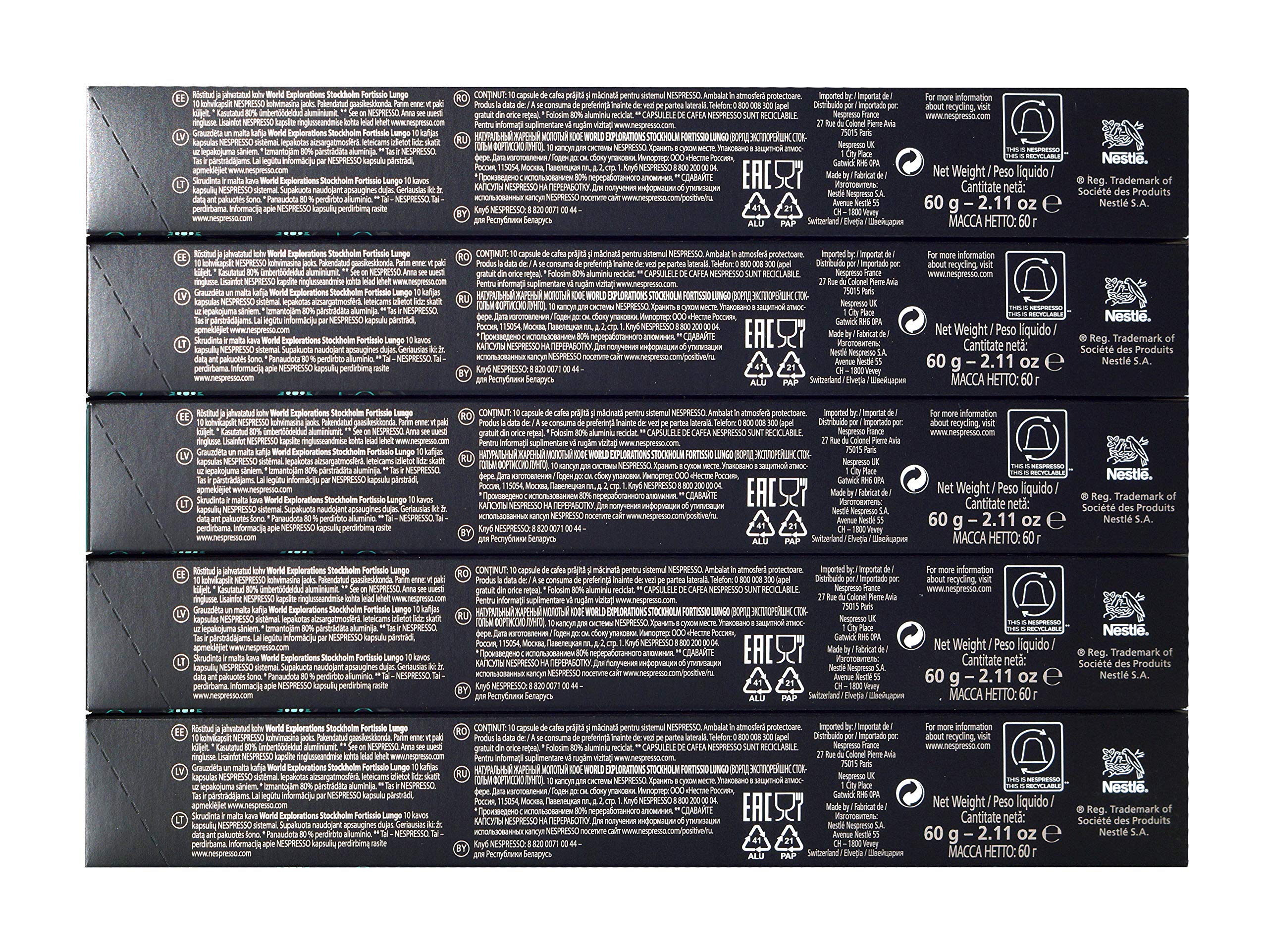 Nespresso OriginalLine: Estocolmo Fortissio Lungo, 50 Cápsulas
