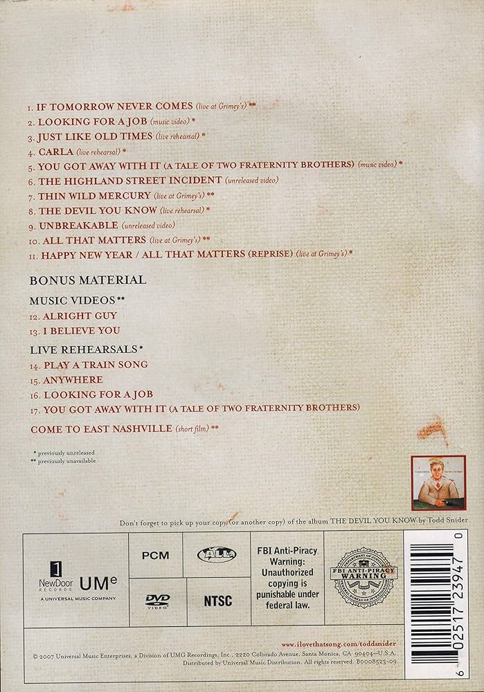 Amazon.co.jp: Devil You Know [DVD] : Snider, Todd: DVD