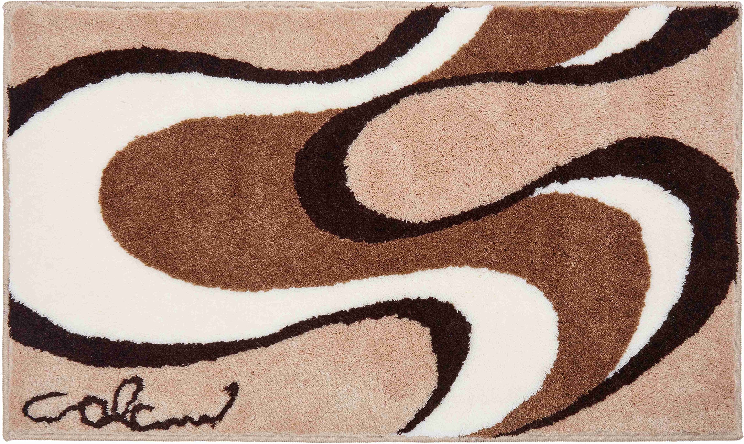 Grund COLANI Exklusiver Designer Badteppich 100% Polyacryl, ultra soft, rutschfest, ÖKO-TEX-zertifiziert, 5 Jahre Garantie, Colani 11, Badematte 70x120 cm, beige