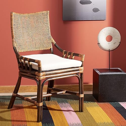 Miniatura 4 de SAFAVIEH Home Collection Donatella - Silla de ratán para sala de estar, comedor, dormitorio, oficina, vestíbulo