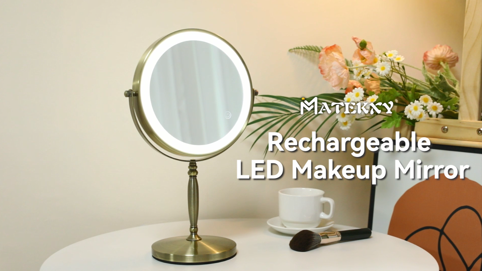Espejo para maquillaje con luz y aumento 10X 8 pulgadas miniatura 7