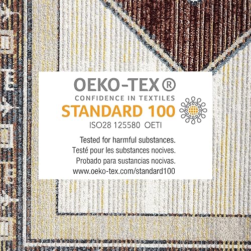 Miniatura 7 de Everwash Home Dynamix Treasure Southwestern - Alfombra geométrica lavable a máquina, beigeazul, 6 pies 6 pulgadas x 9 pies 2 pulgadas