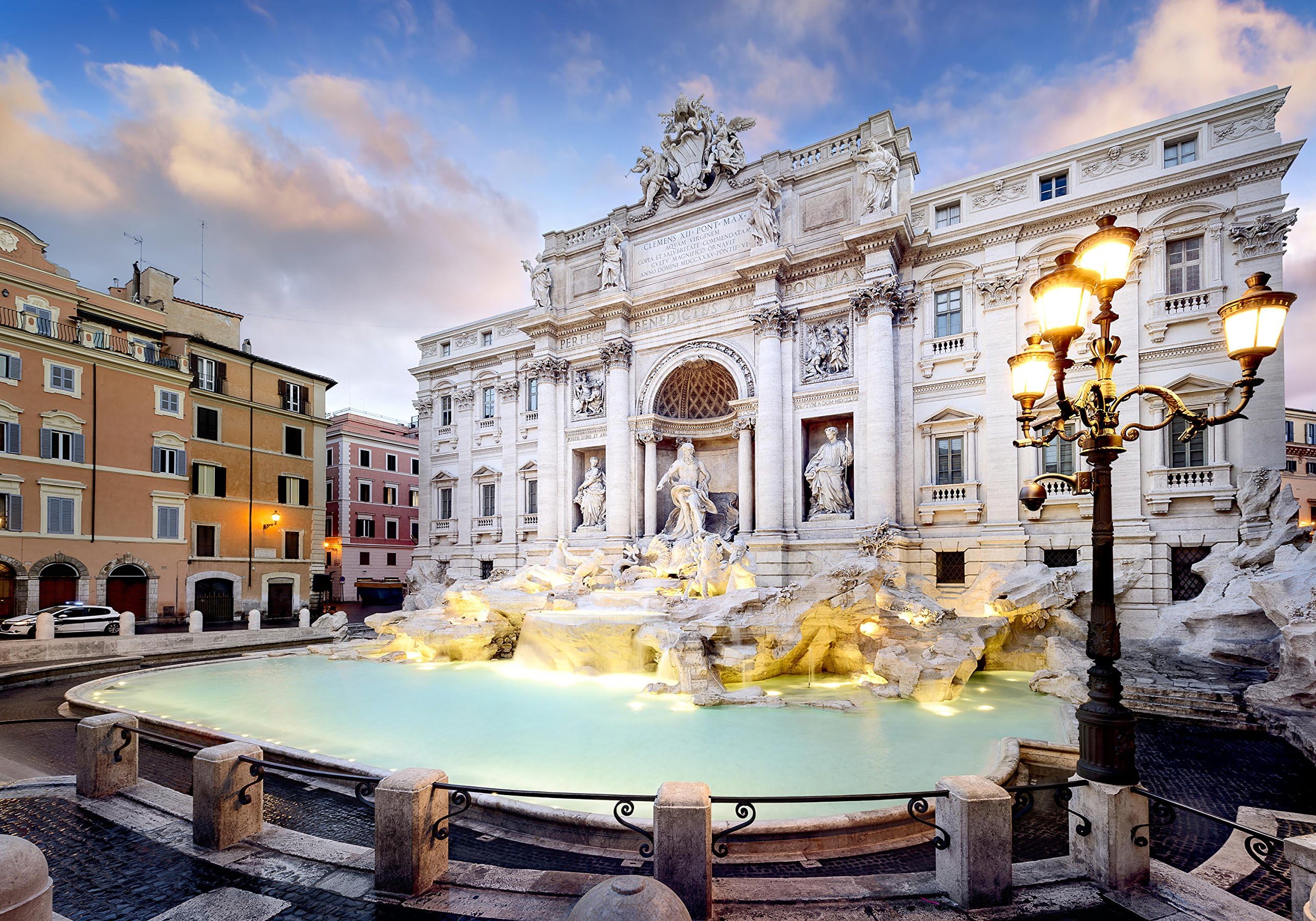 wandmotiv24 Wall Mural Fountain Italy Rome M 250 x 175cm - 5 Strips Photo Wallpaper, Mural, Motif Wallpaper, Non-Woven Wallpaper Trevi Fountain, Europe, Vacation M1024