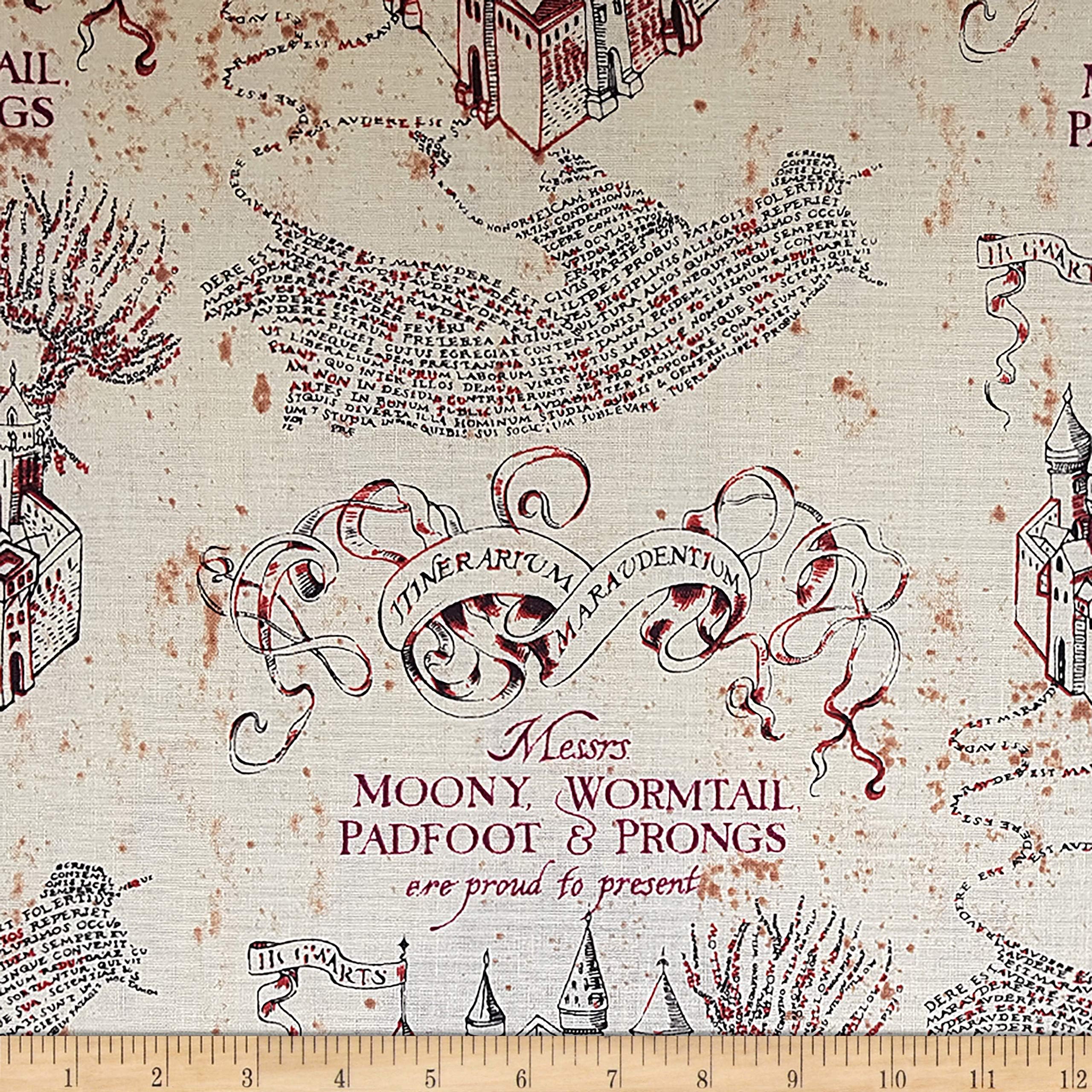 Wizarding World Marauders Map Tan, Quilting Fabric by the Yard