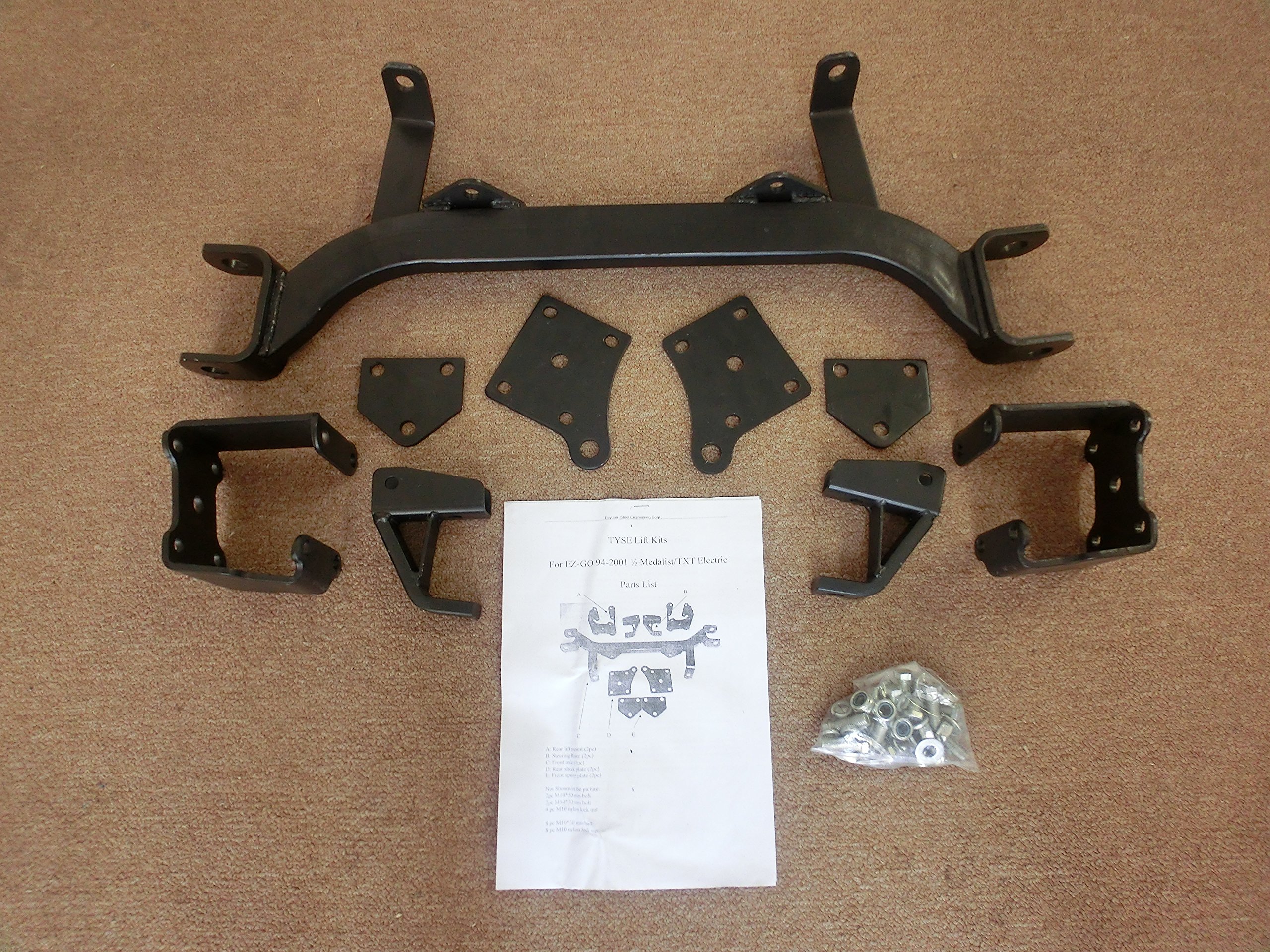 EZGO TXT Electric Golf Cart 6" Lift Kit 19942001 + 12" STEELENG Kraken