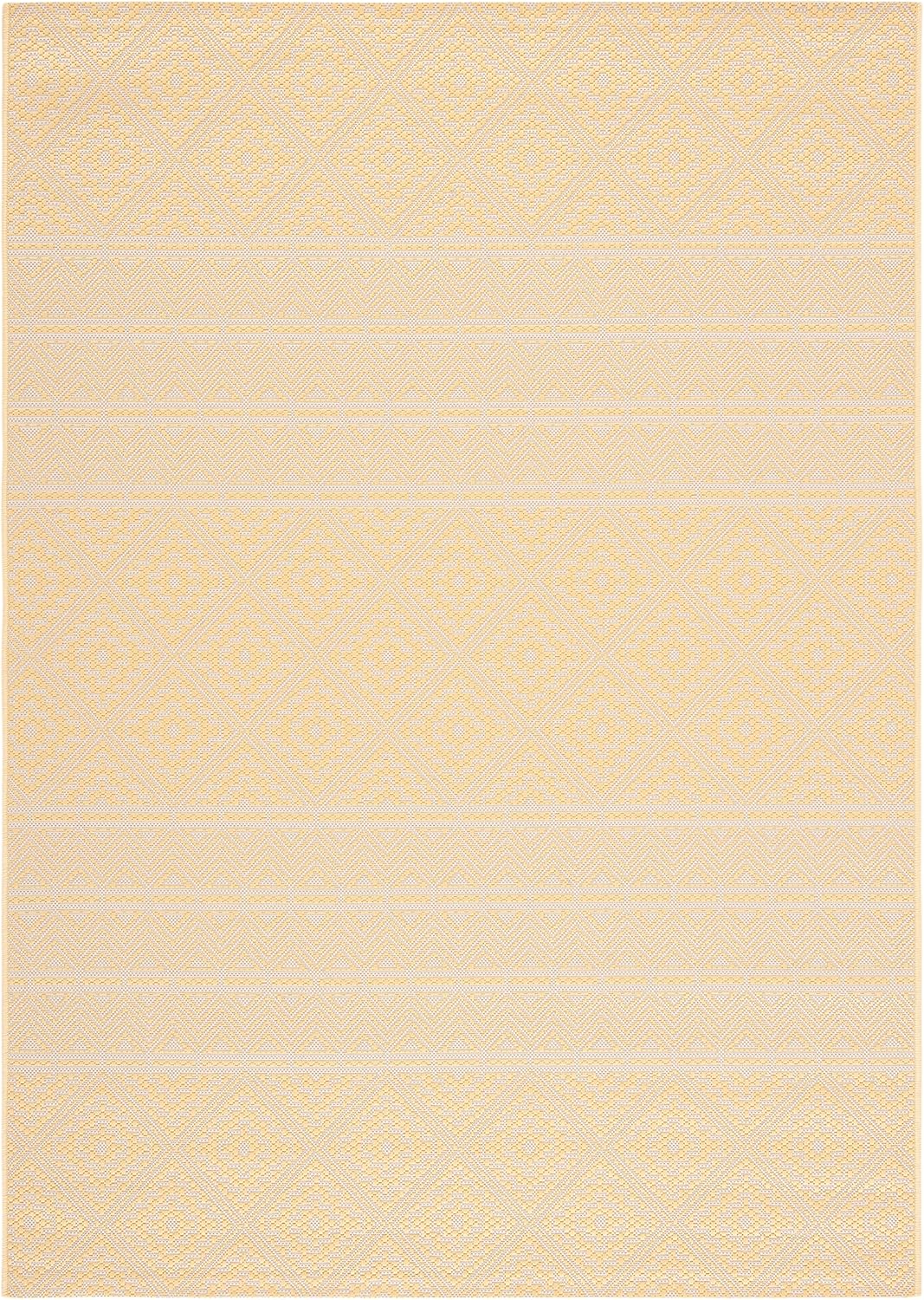 SAFAVIEH Courtyard Collection 8' x 10' Beige/Gold CY6787 Indoor/ Outdoor Waterproof Easy Cleaning Patio Backyard Mudroom Area Rug