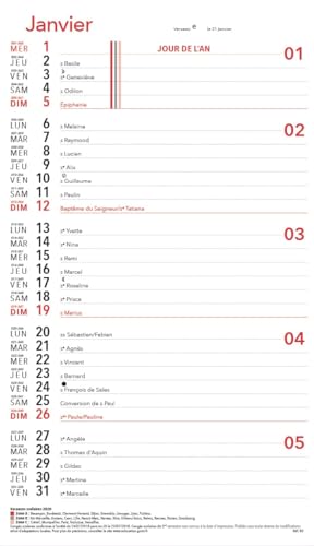 LIBELLUS - OBERTHUR - 1 Bloc ou Recharge pour Calendrier Mensuel à Feuillet - Janvier 2026 à Décembre 2026 - Format 27.8 x 16 cm