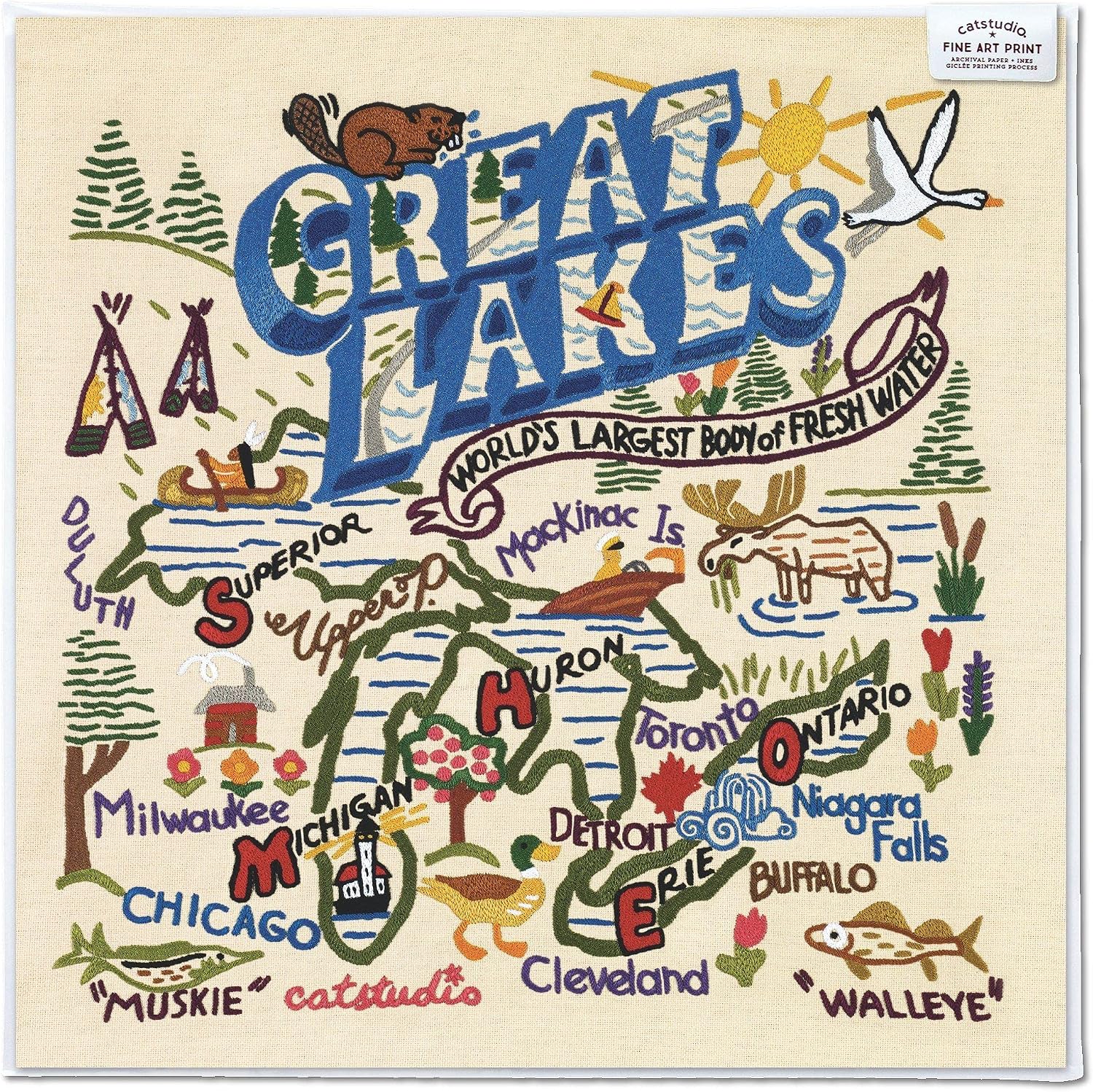Catstudio Great Lakes Fine Art Print | 16"x16"