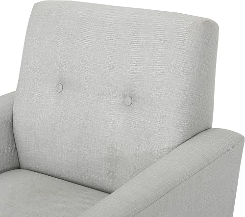 Miniatura 5 de Sierra Mid Century Gris Claro Tela Club silla