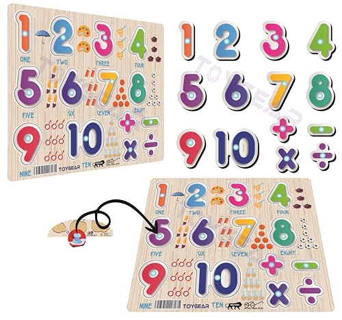 Image of Number Eco Friendly Materials Wooden Learning Toys Puzzle for Brain Training /jorky Cutting Puzzle for Home /School /Non-Toxic /Education Memory Games for Baby Boy and Girl