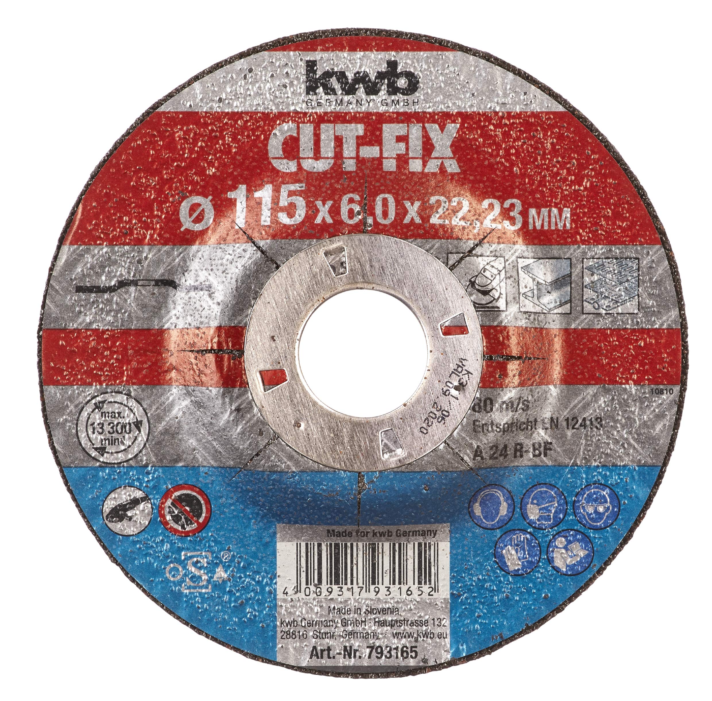 KWB 49793165 - Disco desbaste Cut-​Fix (metal, 115 x 6 x 22 mm)