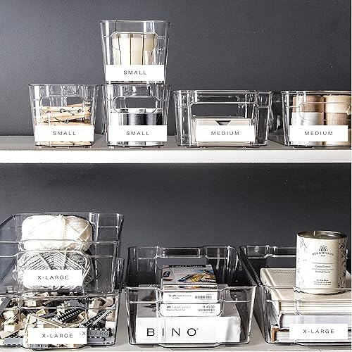 Miniatura 8 de BINO - 4 cubos de almacenamiento apilables de plástico, organizadores de refrigerador, almacenamiento y despensa, para nevera, congelador y despensa