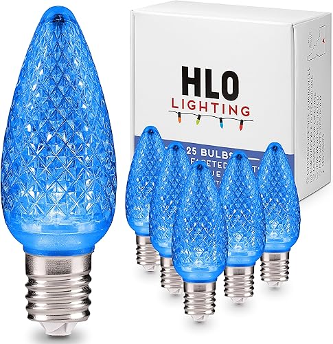 Miniatura 23 de HLO Lighting Juego de 25 bombillas LED de Navidad C9 de color blanco cálido para uso en interiores y exteriores | Bombilla de repuesto duradera Sol,