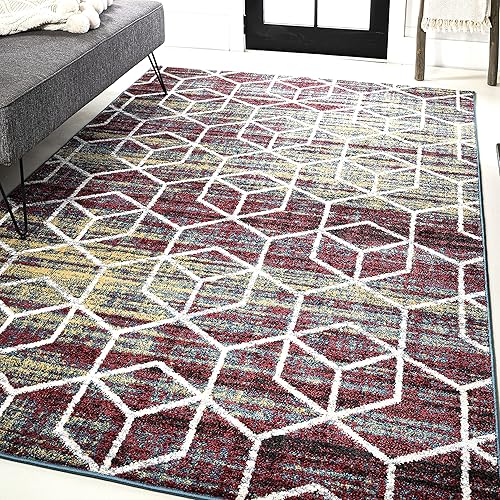 Miniatura 13 de Eyely UES101A-5 - Alfombra geométrica moderna de bloques de rodillos supersuaves para interiores, moderna, contemporánea, casual, dormitorio