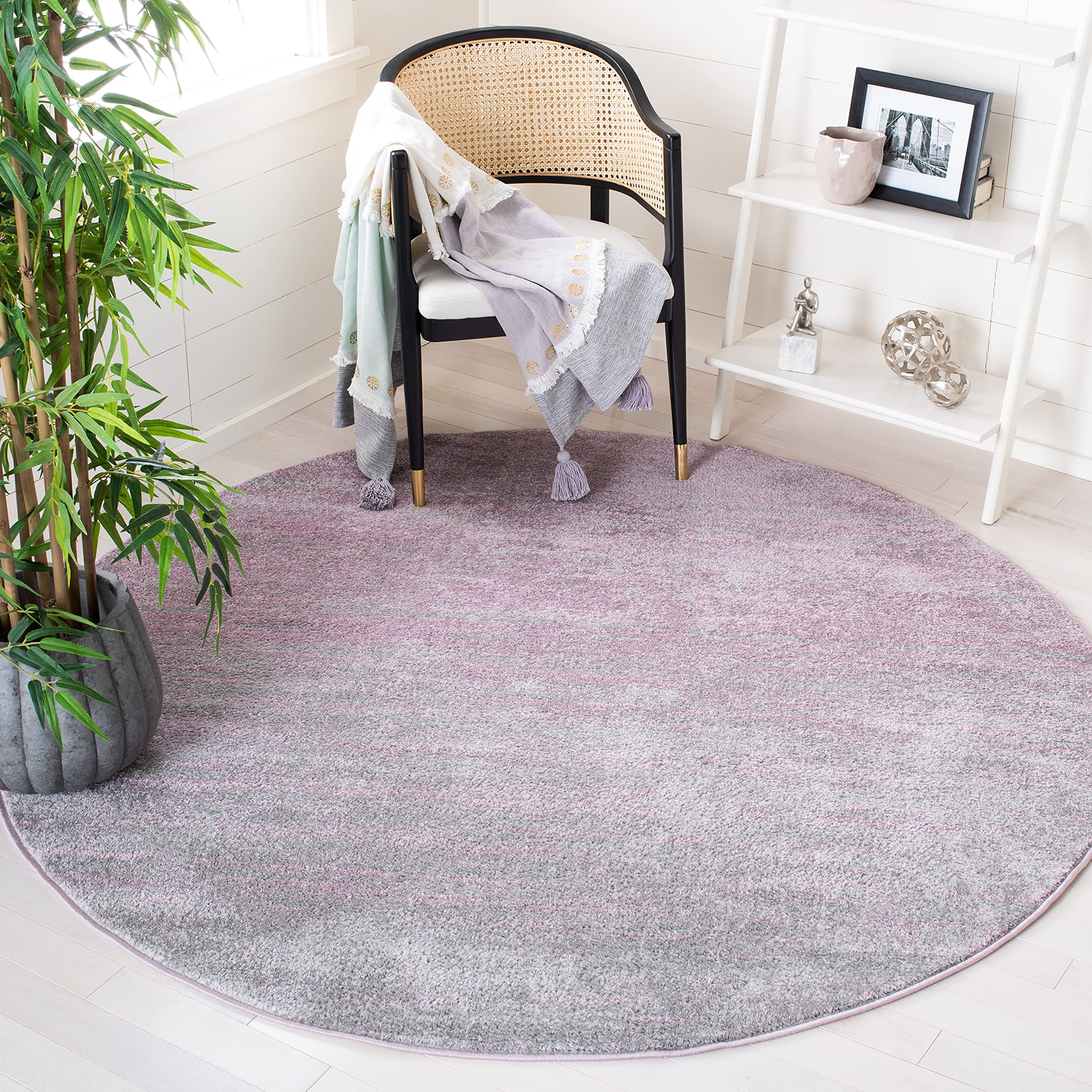 SAFAVIEH Adirondack Round Rug 7 ft, Modern Ombre Purple & Green ADR113V