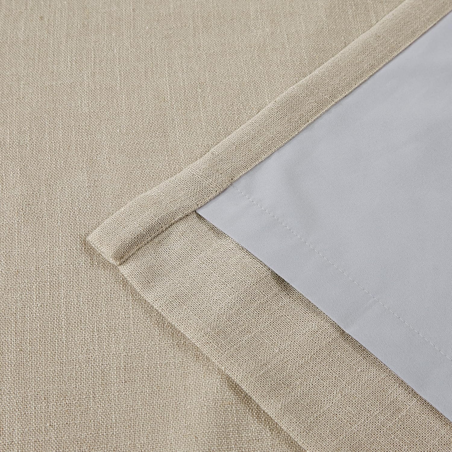 60 Inch Extra Wide Sand Pinch Pleated Full Blackout Curtains Linen Blended Room Darkening Window Curtains 84 inch for Living Room Bedroom Thermal Insulated Drape with Hooks 60" Wx84 Lx1