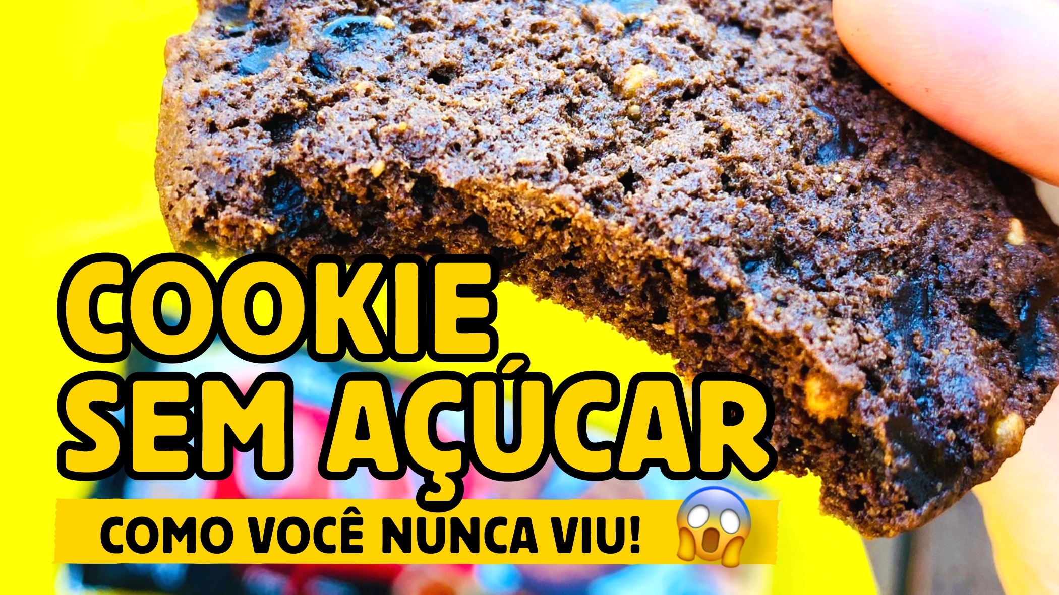Display de Cookie Double Chocolate Sem Açúcar Sem gluten Sem