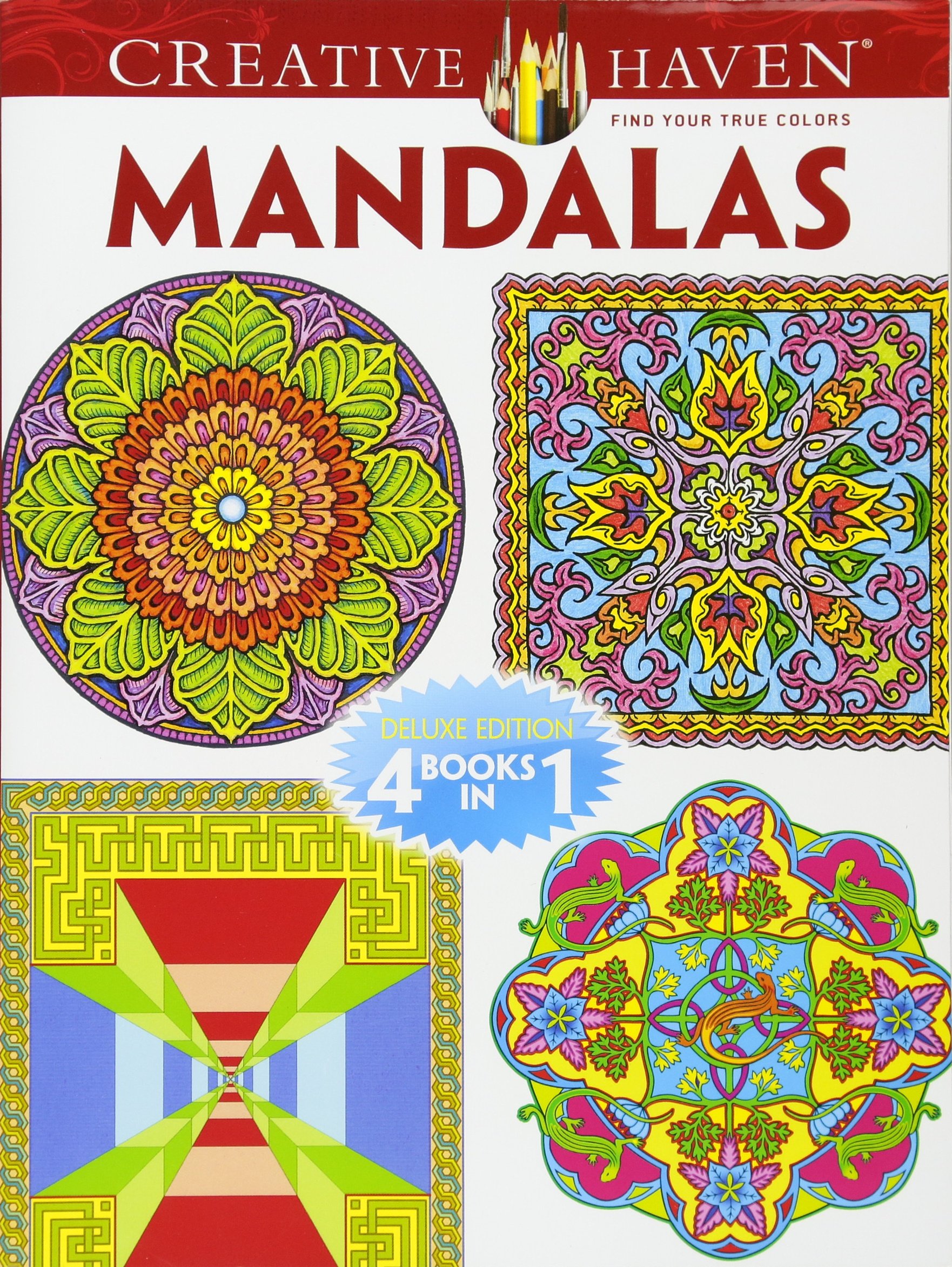 Mandalas Adult Coloring Book: Deluxe Edition 4 Books in 1