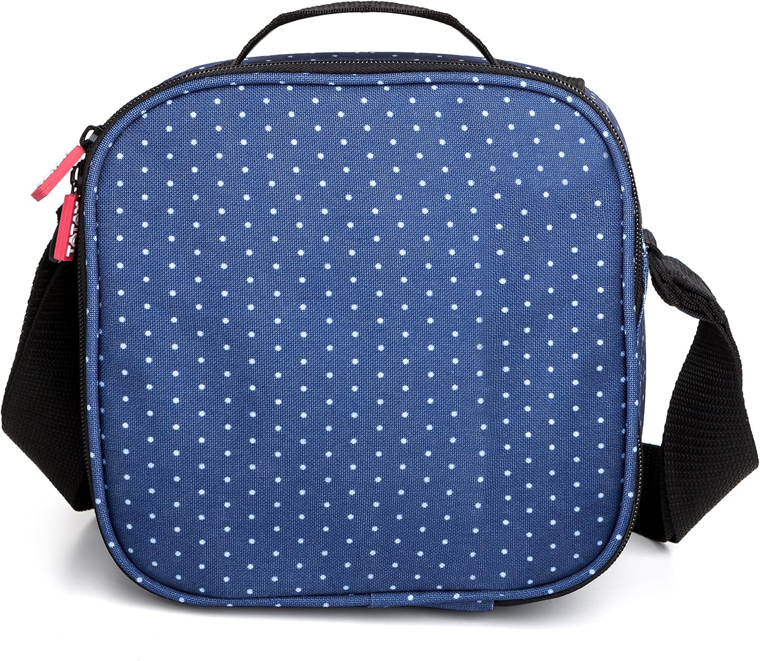 Tatay Urban Food Casual - Insulated Lunch Bag, 3L Capacity, 4 Plastic Food Storage Containers (2 x 0.5 L, 2 x 0.2 L) BPA Free, Blue with Dots. Measure 22.5 x 10 x 22 cm