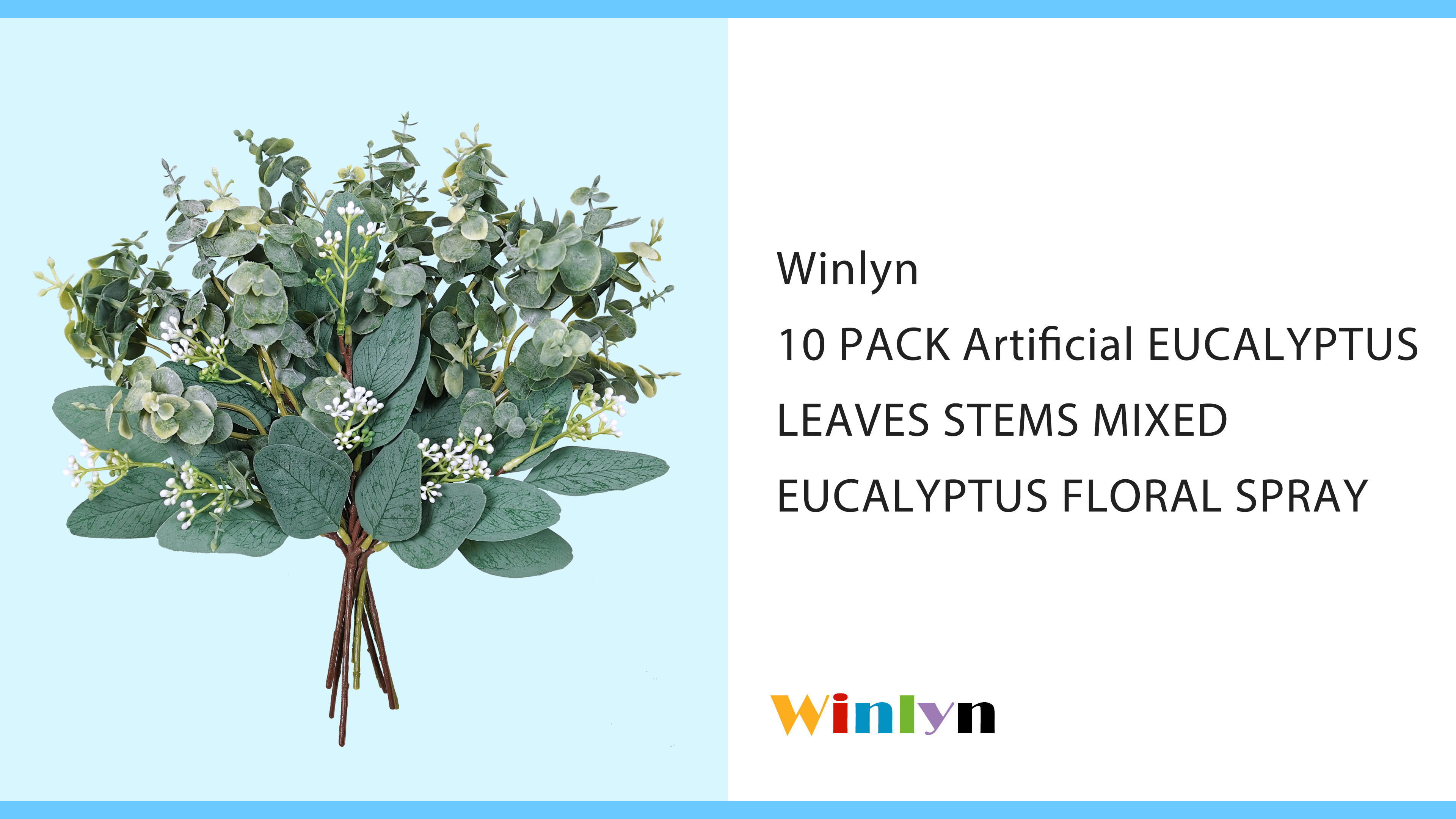 Mixed Eucalyptus Leaves Stems Bulk Artificial Eucalyptus Leaves Sprays Faux Oval Eucalyptus Leaves with White Seeds Stems for Floral Wreath Garland Bouquets Arrangement Wedding Greenery Decoration…